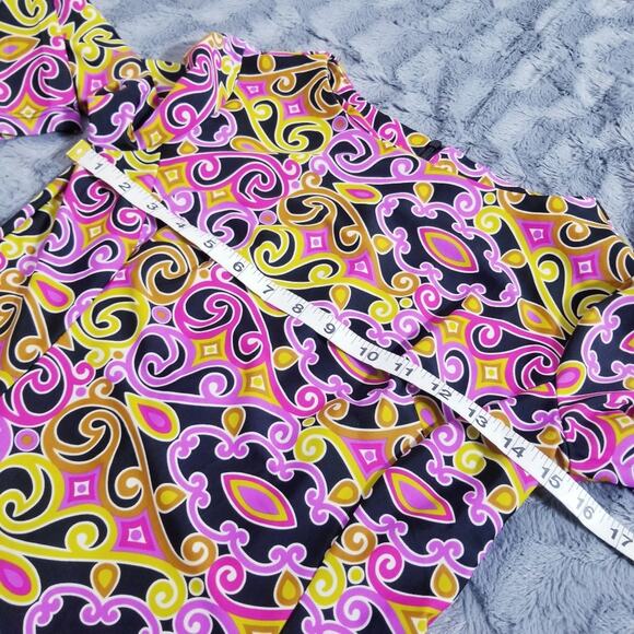 Jude Connally Geometric Abstract Multi Colored Psychedelic Sheath Dress Funky - Picture 7 of 10